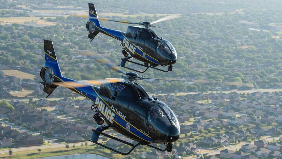 Shown on helicopters - Airborne law enforcement agencies, such as the Baltimore PD, take advantage of L3Harris’ multi-spectral WESCAM MX-10 EO/IR for day and night missions.