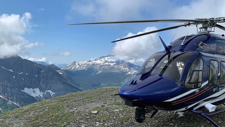 Helicopter on mountain