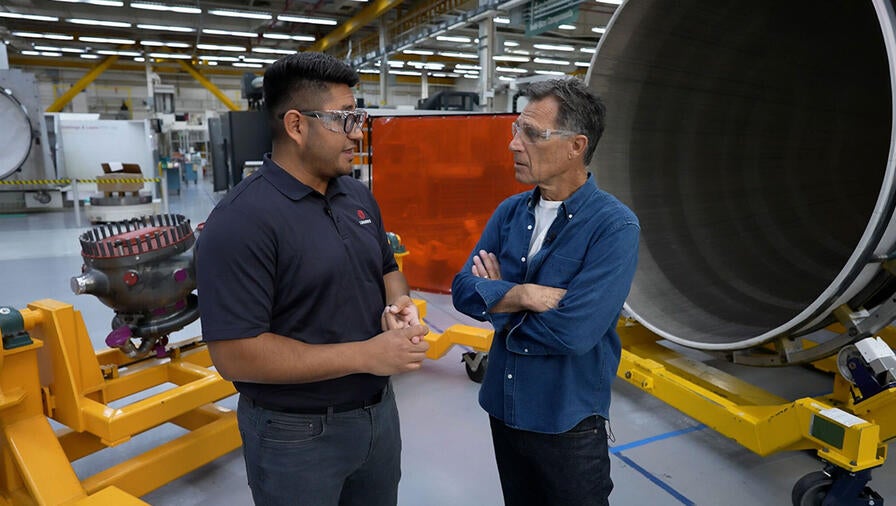 The video series highlights L3Harris products contributing to the return of astronauts to the Moon. This specific video discusses the new RS-25 production engine.