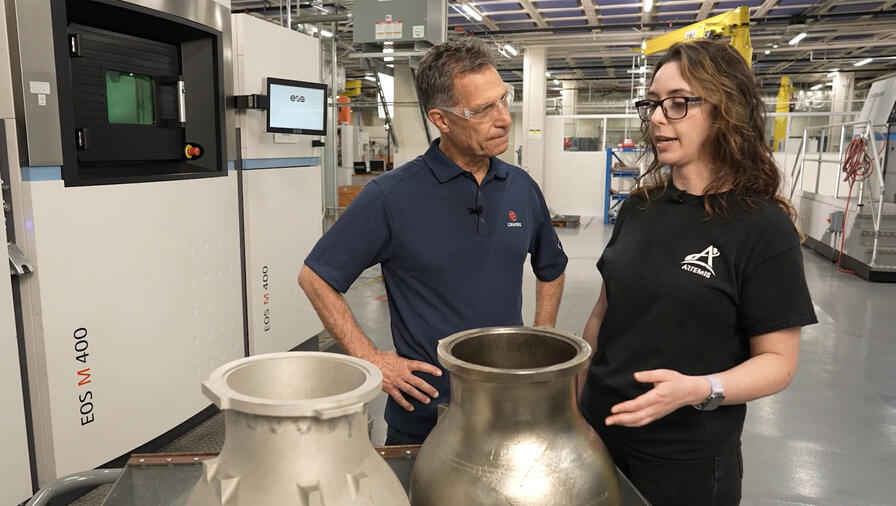 The video series highlights L3Harris products contributing to the return of astronauts to the Moon. This specific video discusses the role additive manufacturing plays in building on the new RS-25 production engine.