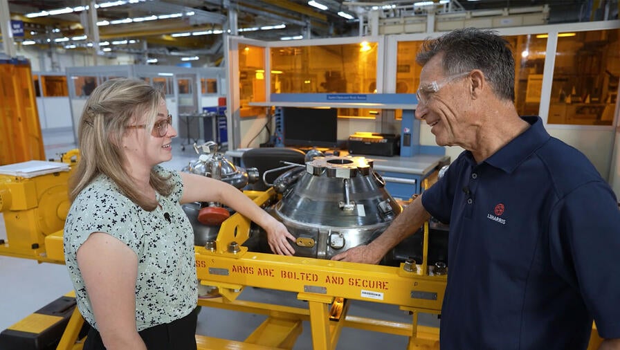 The video series highlights L3Harris products contributing to the return of astronauts to the Moon. This specific video discusses the powerhead on the new RS-25 production engine.