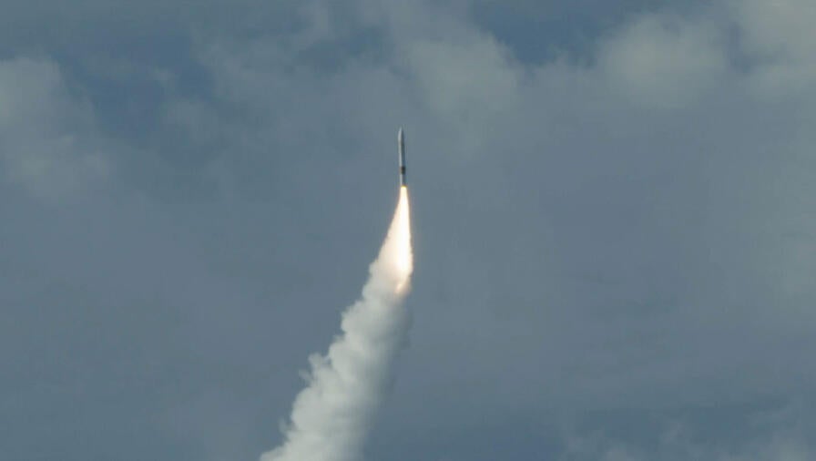 A Medium Range Ballistic Missile with a Hypersonic Target Vehicle (HTV) - 1 front end is air launched from a C-17 aircraft off the coast of the Pacific Missile Range Facility, Hawaii, during Flight Test Other-40, or FTX-40. Photo Credit: MDA.