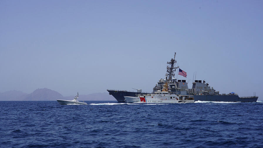 Autonomous Surface Vehicle rides waves ahead of ship