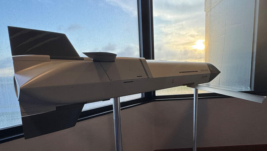 L3Harris Pack of Launched Effects, Green Wolf on display, right side from rear