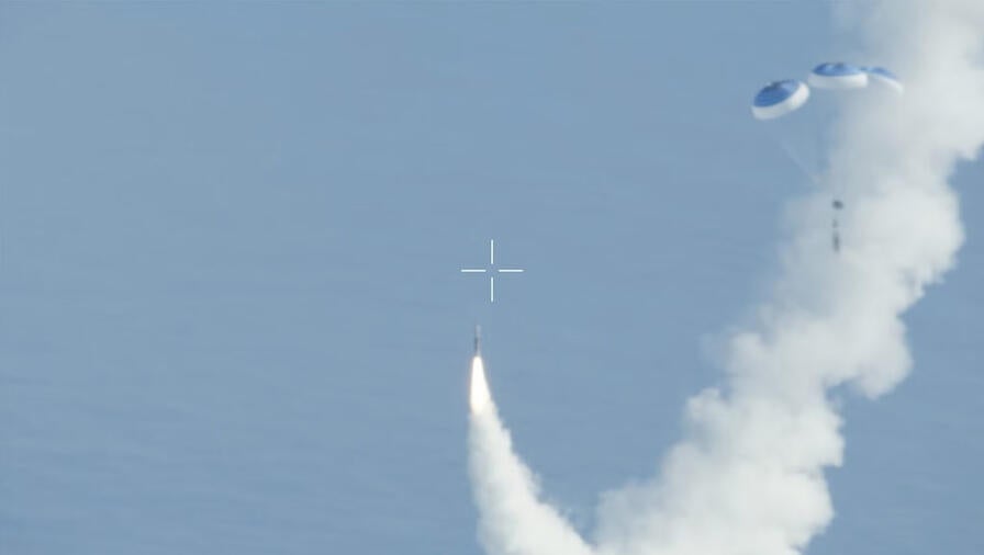 A Medium Range Ballistic Missile target was air launched from a C-17 aircraft. MRBM Type 1 and Type 2 targets are designed, manufactured and launched by Aerojet Rocketdyne’s Coleman site. (Photo credit: Missile Defense Agency)