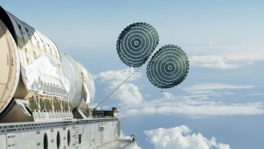 A Medium Range Ballistic Missile target with countermeasures is air launched from a C-17 aircraft off the coast of the Pacific Missile Range Facility, Hawaii, during Flight Test Other-23, or FTX-23, February 8, 2024. (courtesy photo/released)