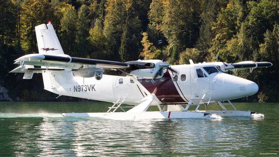 WESCAM MX-15 on Twin Otter SCAR-POD side view water take off