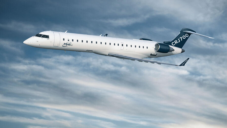 Jet takes off into sky