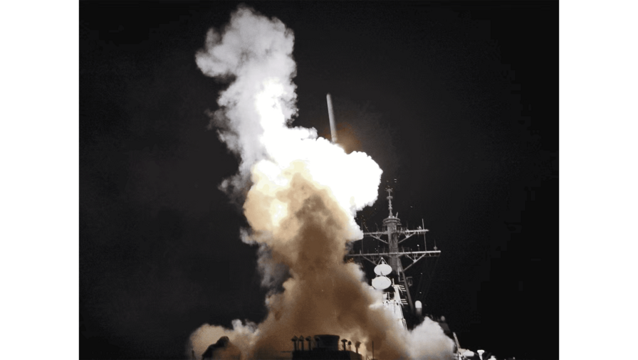 Destroyer U.S.S. Barry launches a Tomahawk missile in support of Operation Odyssey Dawn.