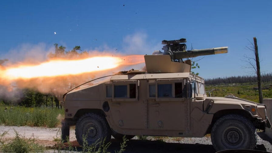 U.S. soldiers from Bravo Troop fire TOW 2A/2B missile system