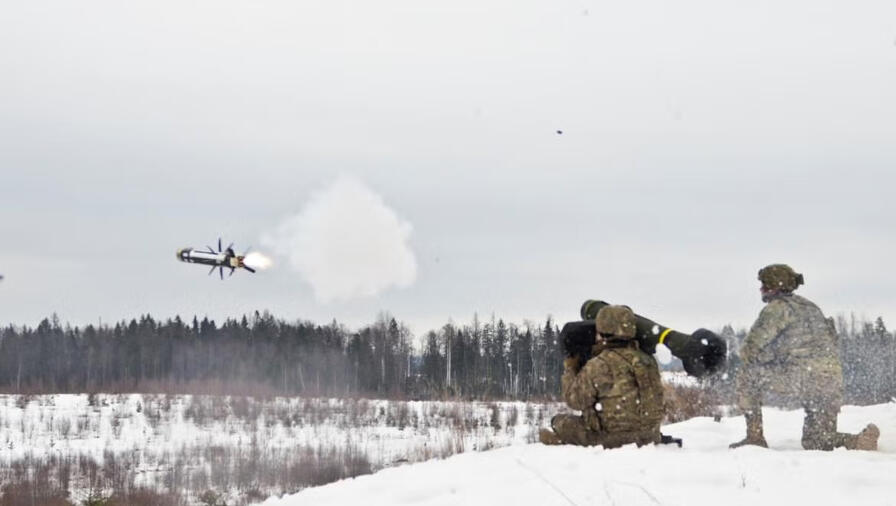 U.S. Army fire an FGM-148 Javelin during a live fire exercise.