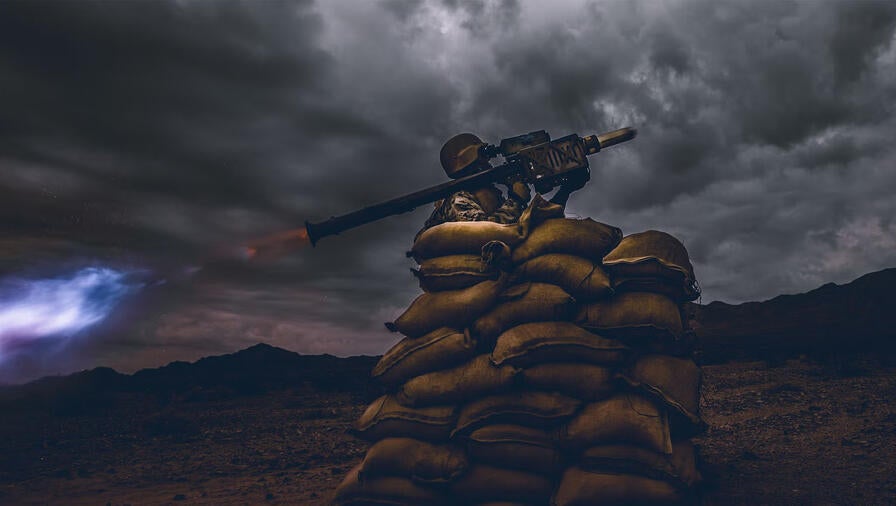 Jan. 14, 2019 - U.S. Marine Corps Pfc. Ron Miller, student, Low Altitude Air Defense (LAAD) Section, Marine Corps Communication Electronics School (MCCES), takes part in LAAD training at Led Mountain, Marine Corps Air Ground Combat Center, Twentynine Palms, Calif. (U.S. Marine Corps photo by Lance Cpl. Rachel K. Young)