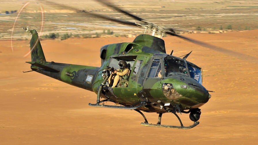 WESCAM MX-15 on Bell CH146 inflight side view