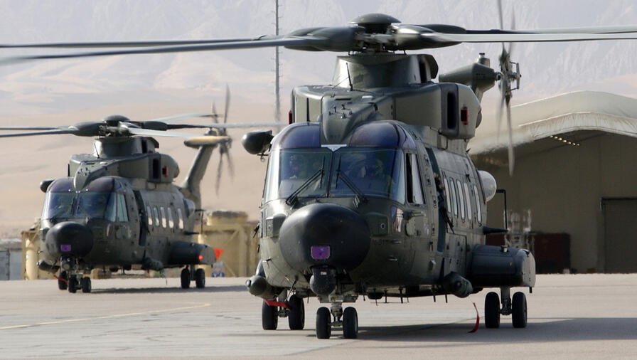WESCAM MX-15 on EH101 Merlin Royal Danish Air Force on Tarmac