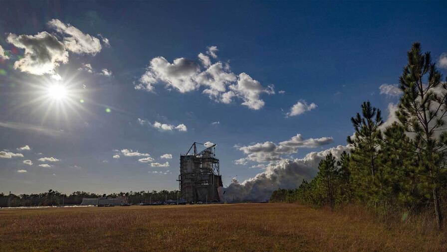 NASA and L3Harris conducted a full-duration RS-25 hot fire test Nov. 11 on the Fred Haise Test Stand at Stennis Space Center near Bay St. Louis, Mississippi, marking a major milestone for future Artemis flights of the Space Launch System rocket.
