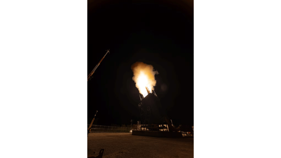 A Standard Missile-3 Block IIA is fired from a Vertical Launching System on Andersen Air Force Base, Guam as part of Flight Experiment Mission-02. (Credit: MDA)