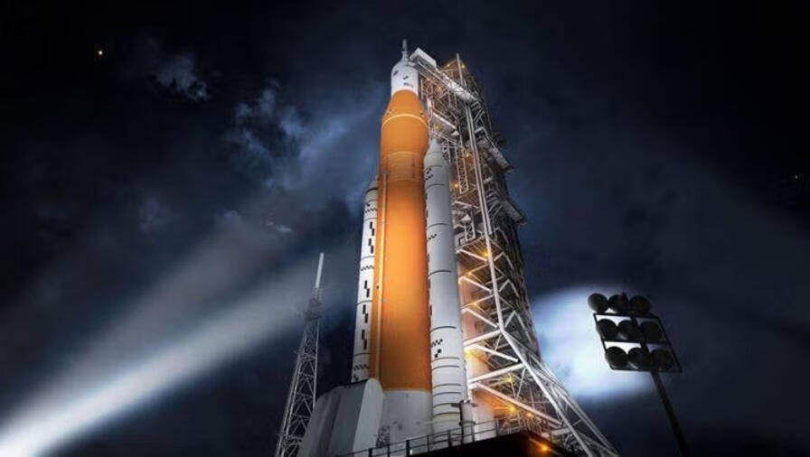 Artist rendition of NASA's Block 1 Space Launch System