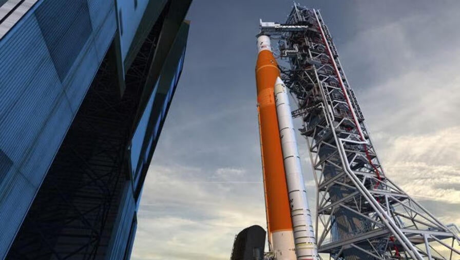 Artist rendition of NASA's Block 1 Space Launch System