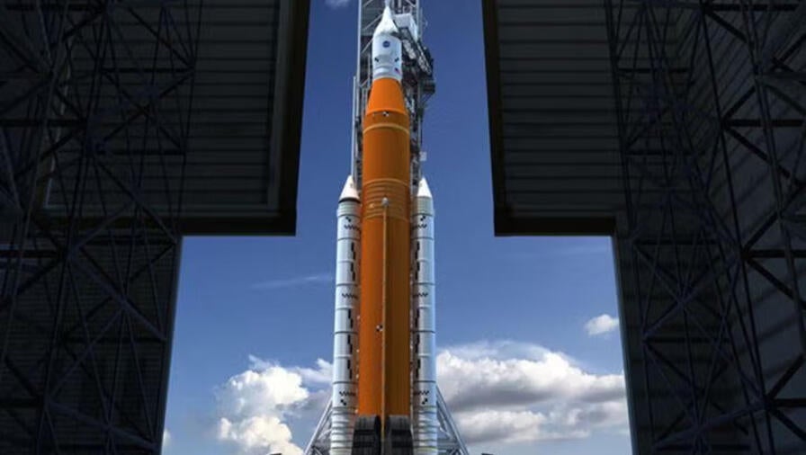Artist rendition of NASA's Block 1 Space Launch System