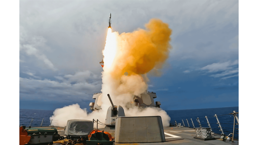 The Arleigh Burke-class guided-missile destroyer USS Higgins (DDG 76) launches a standard missile 2 (SM-2) from the forward vertical launching system while operating in the Philippine Sea. (U.S. Navy Photo).