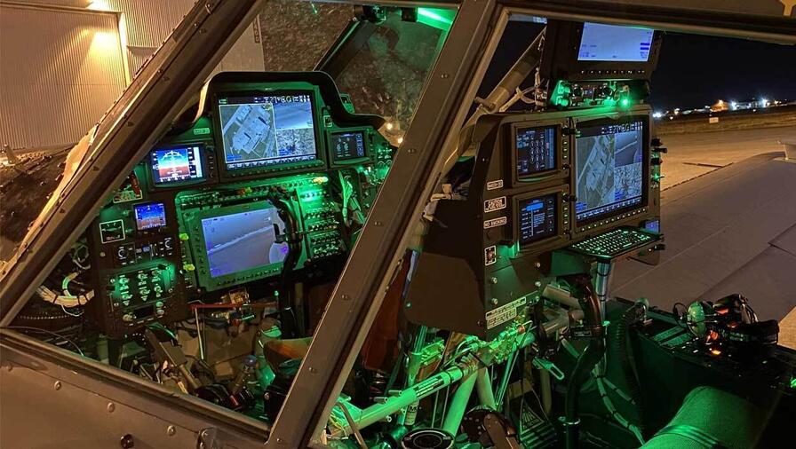 Custom airborne ISR software screen on aircraft