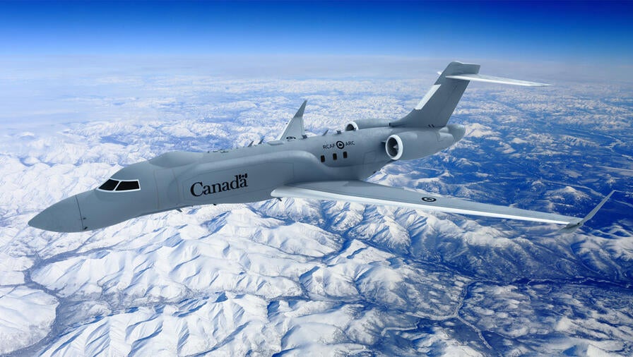 L3Harris' concept graphic of AEW&amp;C RCAF aircraft view, left side angle