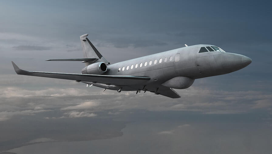 Falcon 2000 Maritime Surveillance aircraft in flight