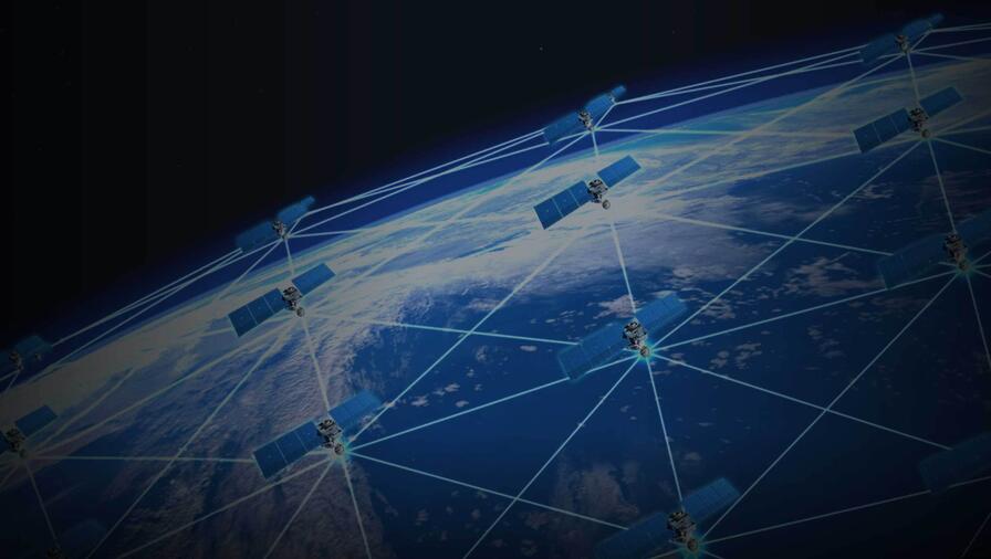 Satellite grid over Earth