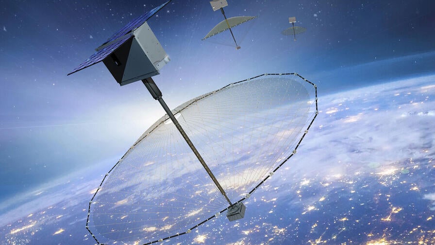 Satellite in space rendering