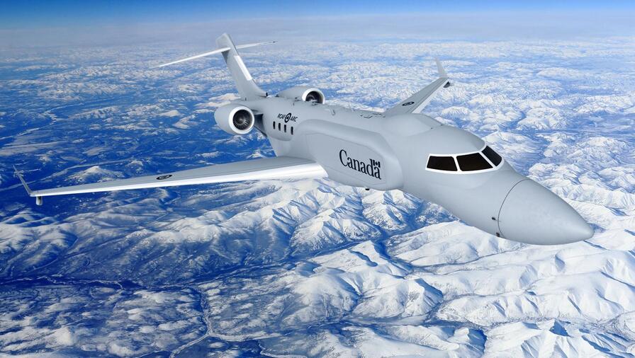 L3Harris' concept graphic of AEW&amp;C RCAF aircraft view, right side angle